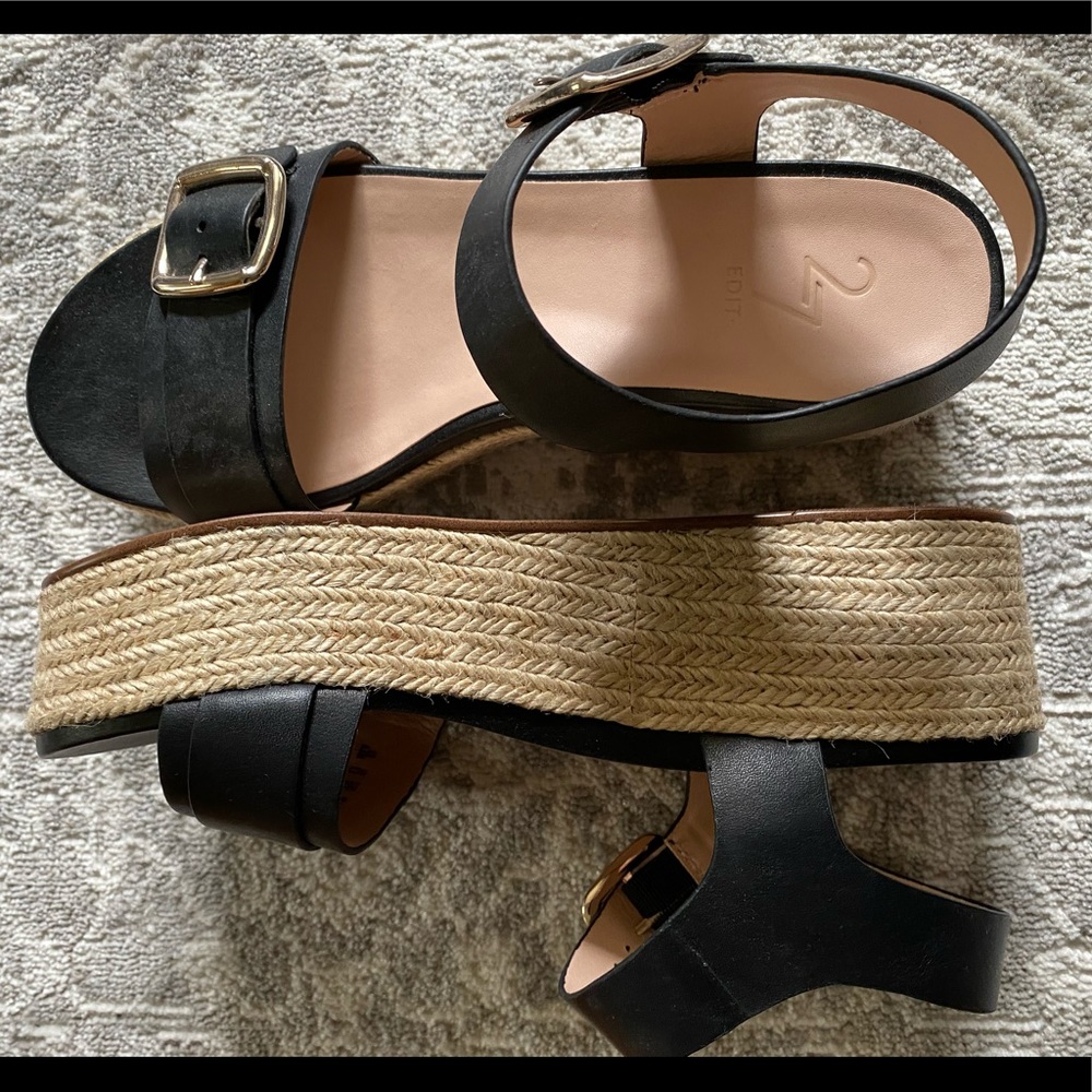 Black platform sandals